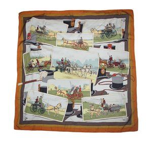 Hermes Paris Vtg Attelages Mail Coach Scarf 90cm